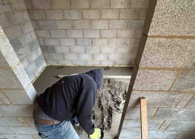 Floor screeding contractor at a new build property in rugby