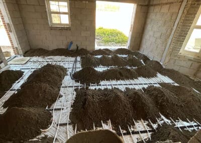 Underfloor heating screed in progress