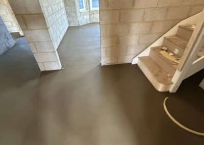 Finished floor screed near a staircase in a new build home
