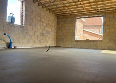 Finished screed at a new build property in Rugby