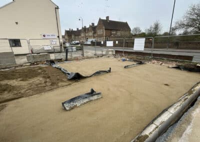 Finished floor screed on a new build plot in Towcester