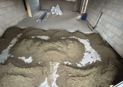 Floor screed in progress at a new build in Desborough