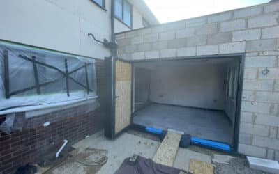 Floor screeding at a home extension in Milton Keynes