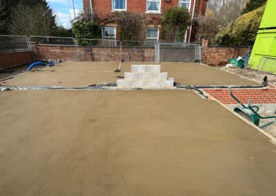 Finished floor screed on a new build plot in Towcester