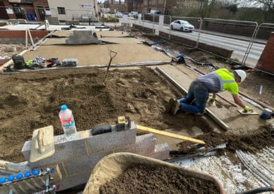 Floor screeding contractor working on a new build plot in Towcester