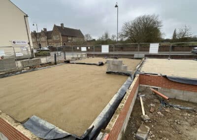 Finished floor screed on a new build plot in Towcester