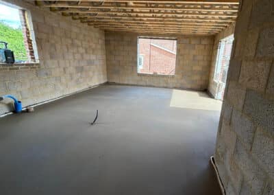 Finished screed at a new build property in Rugby