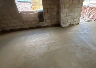 Floor screeding at a new build property in Great Houghton, Northampton