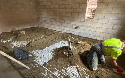 Floor screeding at a new build in Great Houghton, Northampton – 80㎡