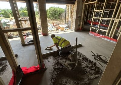 Floor screeding at a new build property in Banbury