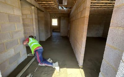Floor screeding at a new build in Hardingstone, Northampton – 80㎡