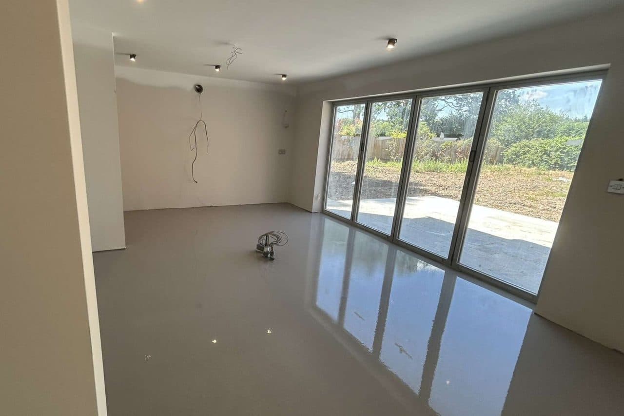 Self levelling screed in Nether Heyford