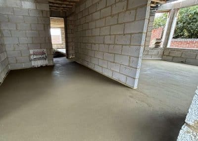 Underfloor heating screed at a new build property in Rugby, Warwickshire