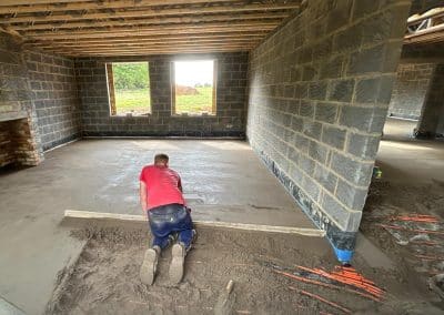 Underfloor heating screed at a new build property in Northampton