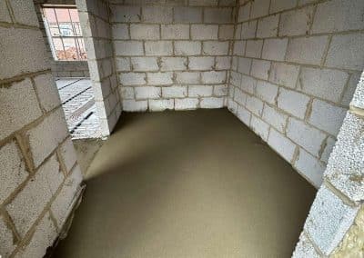 Underfloor heating screed at a new build property in Rugby, Warwickshire