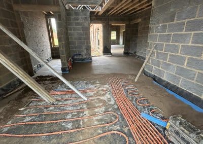 Underfloor heating screed at a new build property in Northampton