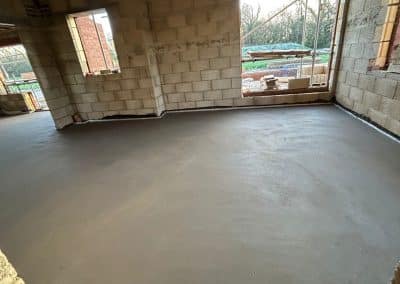 Finished floor screed in a new building at Braybrooke, Northamptonshire