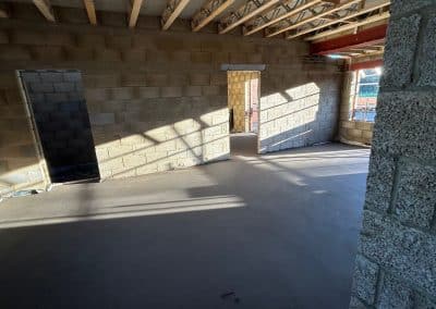 Finished floor screed in a new building at Braybrooke, Northamptonshire
