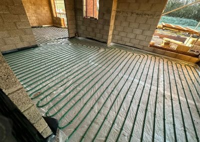 Underfloor heating at a new building at Braybrooke, Northamptonshire