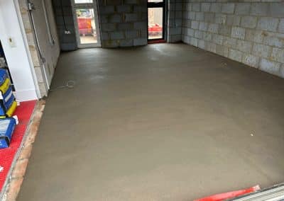 Finished screed at a home extension in Wellingborough