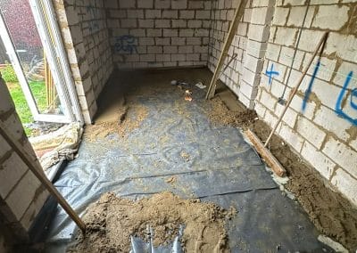 Floor screeding at a small home extension in Irchester, Northamptonshire