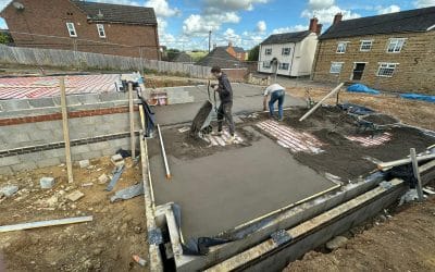 Underfloor heating screed, new build in Towcester, Northants – 130㎡