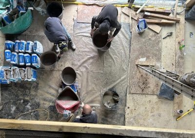 Self levelling compound at an underfloor heating installation in Peterborough