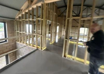 Self levelling compound at an underfloor heating installation in Peterborough