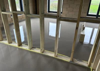 Self levelling compound at an underfloor heating installation in Peterborough