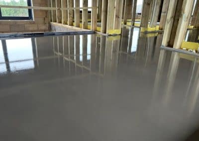 Self levelling compound at an underfloor heating installation in Peterborough
