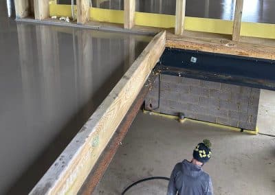 Self levelling compound at an underfloor heating installation in Peterborough
