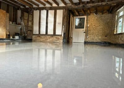 Self levelling screed at a period property in Cambridge