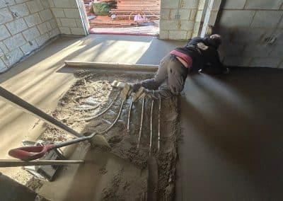 Traditional screed, at an underfloor heating installation in Kettering, Northants