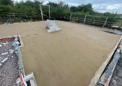 Completed floor screed project on an open air new build plot