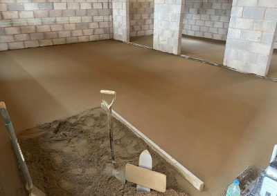 Newly installed floor screed surface at a hospital