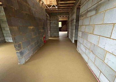 Newly installed floor screed at a new property