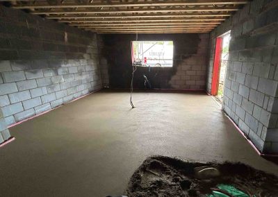 Newly installed floor screed at a new property
