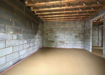 Newly installed floor screed at a new property