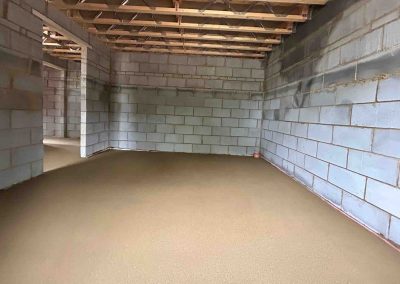 Newly installed floor screed at a new property