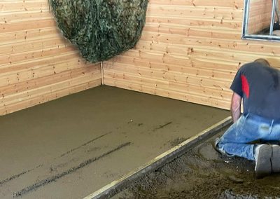 Installing screed at santa's grotto