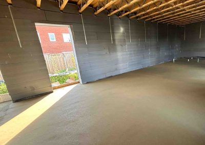 Newly installed floor screed at a new property in Bedfordshire