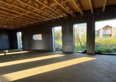 Newly installed floor screed at a new property in Bedfordshire