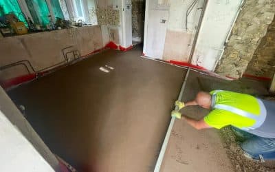 Floor screeding at Longborough in the Cotswolds 110㎡