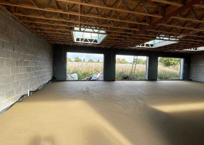 Newly installed floor screed at a new property in Bedfordshire