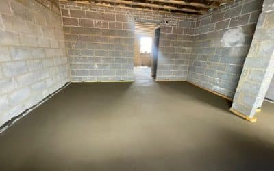 Floor screeding at a new build property in Rugby