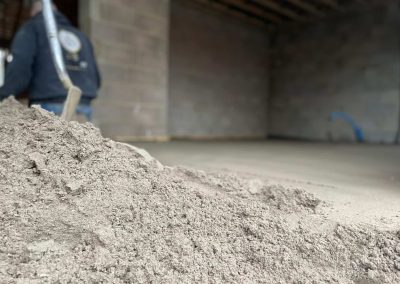 A pile of floor screed material in Rugby