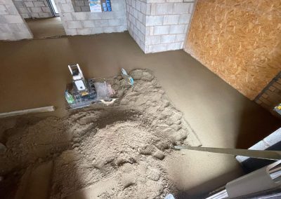 Newly installed floor screed surface at a hospital