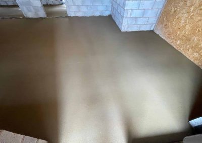 Newly installed floor screed surface at a hospital