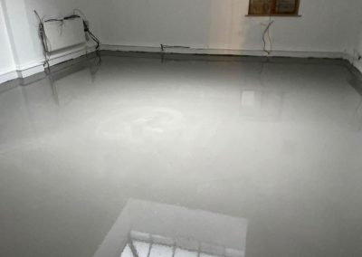Newly installed latex screed