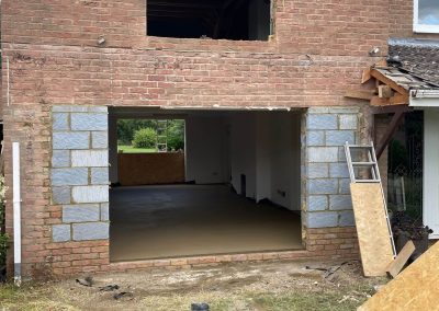 Exterior of a house renovation project